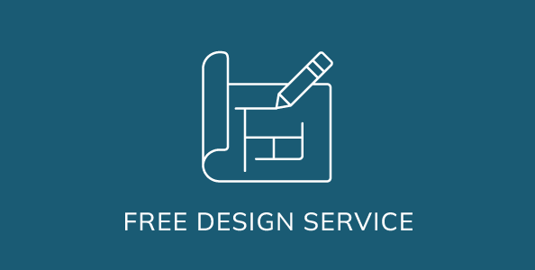 Blueprint and pencil icon, Free Design Service.