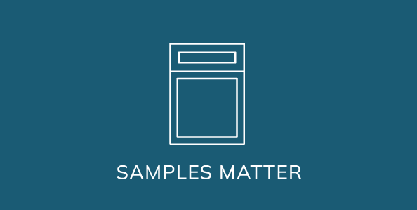 White line drawing, text 'Samples Matter' below.